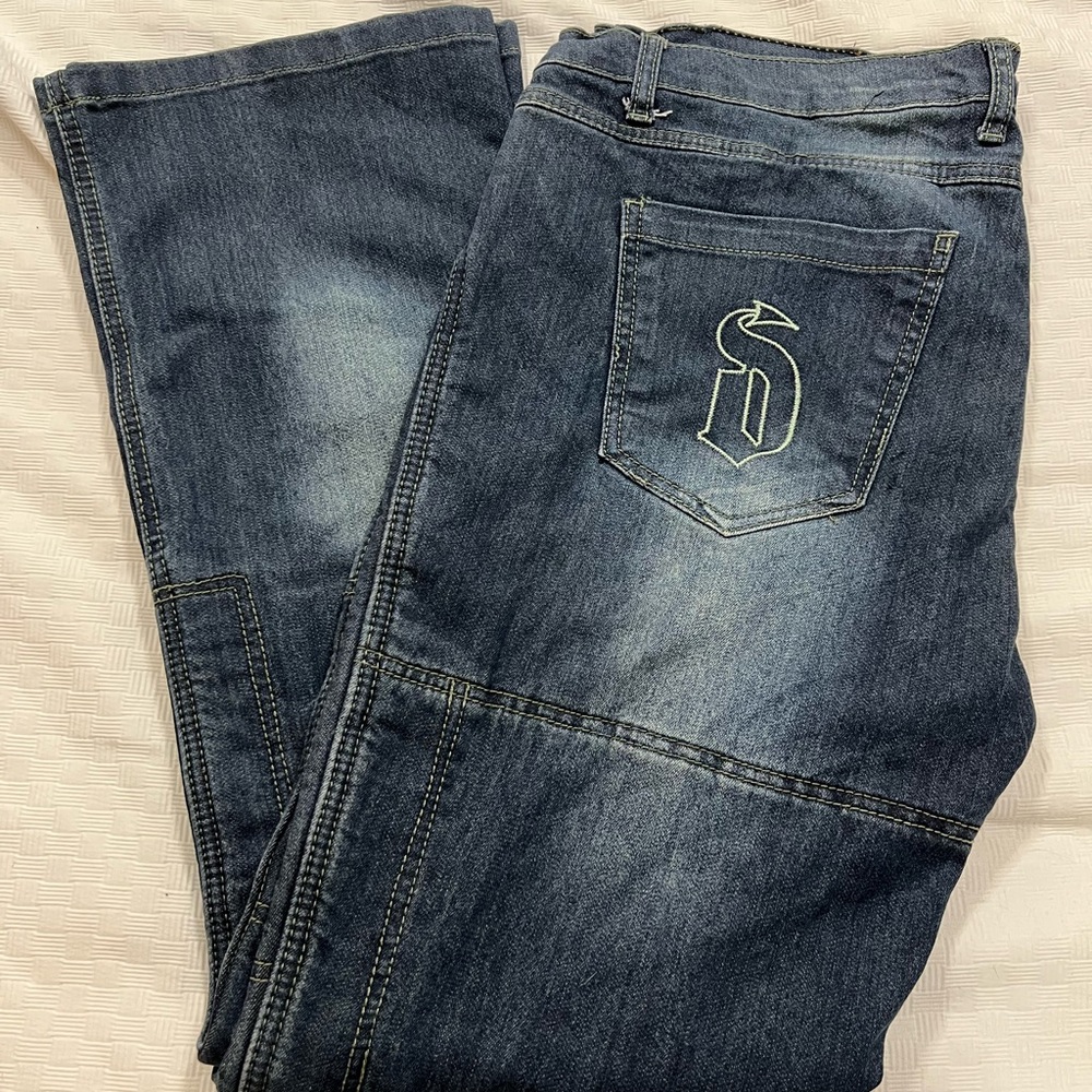 Drayko Womens Size‎ 16 Blue Kevlar Lined  Protective Motorcycle Gear Jeans